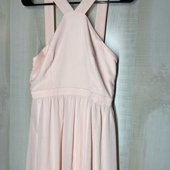 Lulus Air of Romance maxi dress blush pink peach sleeveless, size medium - Picture 7 of 16